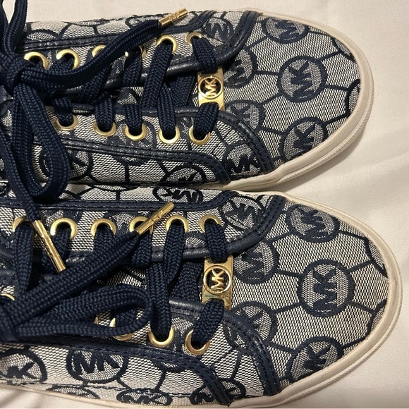 Michael Kors Boerum Navy Monogram Sneakers - size 8 MK - Picture 8 of 9